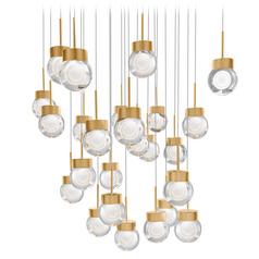 Modern Forms Double Bubble Aged Brass LED Multi-Light Pendant with Globe Shade