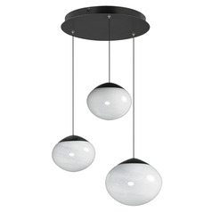 Et2 Nimbus Black LED Multi-Light Pendant with Oblong Shade