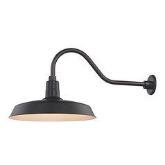 Black Gooseneck Barn Light with 18