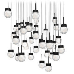 Modern Forms Double Bubble Black LED Multi-Light Pendant with Globe Shade