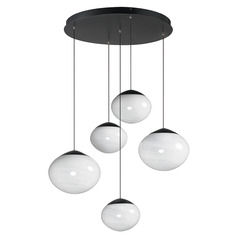 Et2 Nimbus Black LED Multi-Light Pendant with Oblong Shade