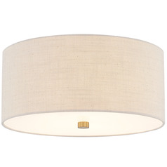 Justice Design Classic 14 Inch Drum Flush Mount Brass