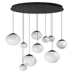 Et2 Nimbus Black LED Multi-Light Pendant with Oblong Shade