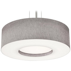 Afx Lighting Montclair Satin Nickel Pendant Light with Drum Shade