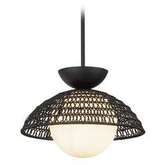Alora Lighting Perth Matte Black Pendant Light with Globe Shade