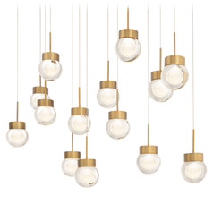 Modern Forms Double Bubble Aged Brass LED Multi-Light Pendant with Globe Shade