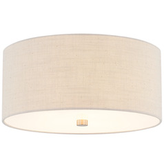 Justice Design Classic 14 Inch Drum Flush Mount Nickel