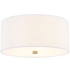 Justice Design Classic 14 Inch Drum Flush Mount Brass White