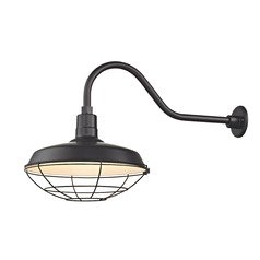 Black Gooseneck Barn Light with 16
