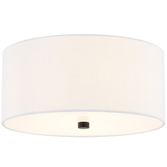 Justice Design Classic 14 Inch Drum Flush Mount Black White