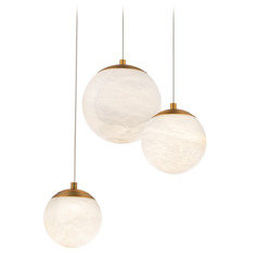 Modern Forms Pisces Aged Brass LED Multi-Light Pendant with Globe Shade