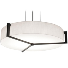 Afx Lighting Apex Satin Nickel LED Pendant Light with Drum Shade