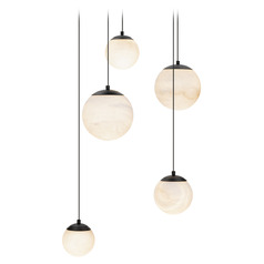 Modern Forms Pisces Black LED Multi-Light Pendant with Globe Shade
