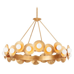 Corbett Lighting Emerald Vintage Gold Leaf LED Chandelier