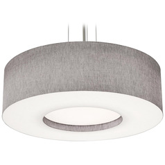 Afx Lighting Montclair Satin Nickel LED Pendant Light with Drum Shade