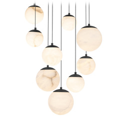 Modern Forms Pisces Black LED Multi-Light Pendant with Globe Shade