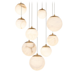 Modern Forms Pisces Aged Brass LED Multi-Light Pendant with Globe Shade