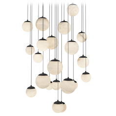 Modern Forms Pisces Black LED Multi-Light Pendant with Globe Shade