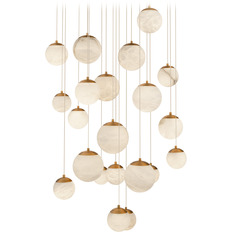 Modern Forms Pisces Aged Brass LED Multi-Light Pendant with Globe Shade