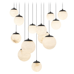 Modern Forms Pisces Black LED Multi-Light Pendant with Globe Shade