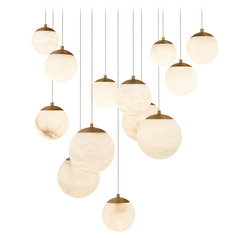Modern Forms Pisces Aged Brass LED Multi-Light Pendant with Globe Shade