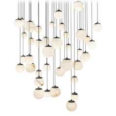 Modern Forms Pisces Black LED Multi-Light Pendant with Globe Shade