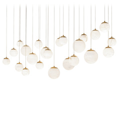 Modern Forms Pisces Aged Brass LED Multi-Light Pendant with Globe Shade