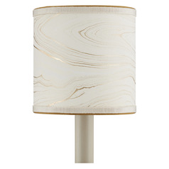 Cream & Gold Paper Drum Lamp Shade