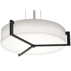 Afx Lighting Apex Satin Nickel Pendant Light with Drum Shade