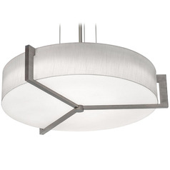 Afx Lighting Apex Satin Nickel Pendant Light with Drum Shade