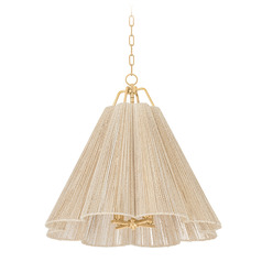 Troy Lighting Sonoma Vintage Gold Leaf LED Pendant Light with Scalloped Shade