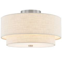 Justice Design Classic 15 Inch Tiered Drum Semi Flush Nickel