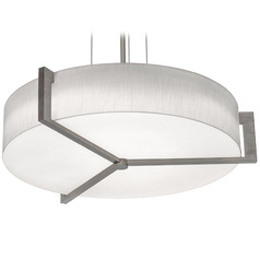 Afx Lighting Apex Satin Nickel LED Pendant Light with Drum Shade