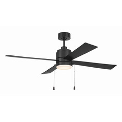 Craftmade Lighting Mccoy Flat Black LED Ceiling Fan with Light