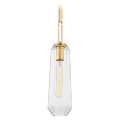 Corbett Lighting Copenhagen Vintage Brass LED Mini-Pendant Light with Oblong Shade