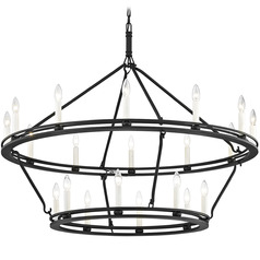 Troy Lighting Sutton Textured Black Chandelier