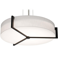 Afx Lighting Apex Satin Nickel Pendant Light with Drum Shade