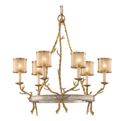 Corbett Lighting Parc Royale Vintage Gold Leaf & Stria Silver Leaf Chandelier