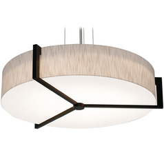Afx Lighting Apex Satin Nickel LED Pendant Light with Drum Shade
