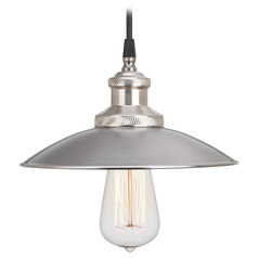 Progress Lighting Archives Antique Nickel Mini-Pendant Light with Coolie Shade