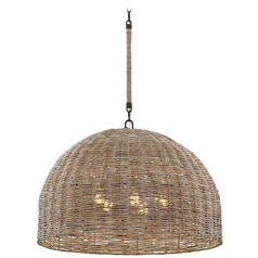 Troy Lighting Huxley Textured Bronze LED Pendant Light with Bowl / Dome Shade