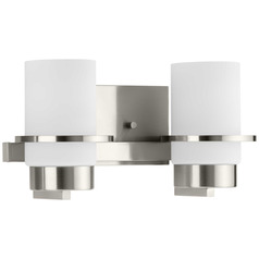 Progress Lighting Atwell 2-Light Brushed Nickel Bath Vanity Light