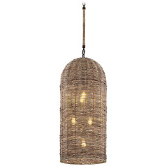 Troy Lighting Huxley Textured Bronze LED Pendant Light with Bowl / Dome Shade