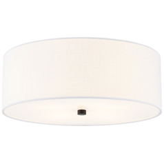 Justice Design Classic 18 Inch Drum Flush Mount Black White