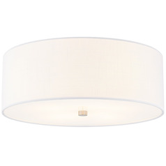 Justice Design Classic 18 Inch Drum Flush Mount Nickel White
