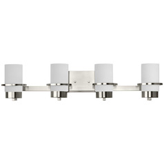 Progress Lighting Atwell 4-Light Brushed Nickel Bath Vanity Light