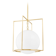 Mitzi Tessa Large Aged Brass Double Glass Pendant