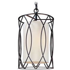 Troy Lighting Sausalito Textured Iron Pendant Light with Cylindrical Shade