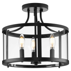 Progress Lighting Atwell 1-Light Matte Black Flush Mount