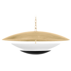 Corbett Lighting Adara Vintage Gold Leaf & Soft Black Pendant Light with Bowl / Dome Shade